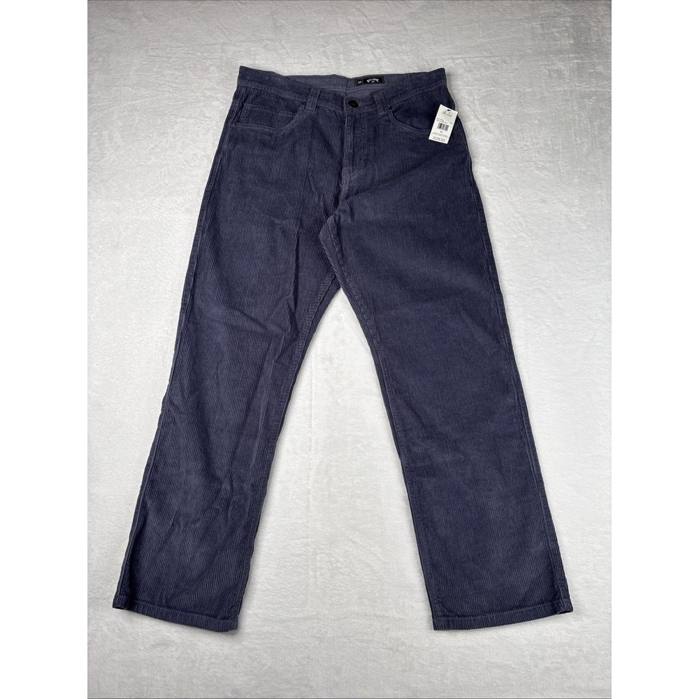 MEN'S BILLABONG NAVY BLUE COTTON CORDUROY PANTS - SIZE 32 NEW WITH TAGS 5 Pocket